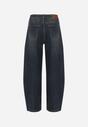 Niebieskie Szerokie Jeansy Mom Fit z Wysokim Stanem Delennia