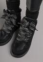 Czarne Sneakersy z Ozdobnymi Sznurówkami Eveslia