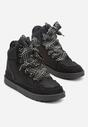 Czarne Sneakersy z Ozdobnymi Sznurówkami Eveslia