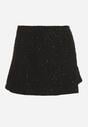Czarne Spódnico-Szorty z Wełną i Cekinami Fedara
