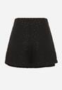 Czarne Spódnico-Szorty z Wełną i Cekinami Fedara