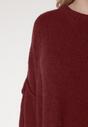 Bordowy Sweter z Wiskozą i Wełną o Kroju Nietoperza Fedella