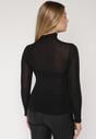 Czarna Bluzka z Golfem Typu Longsleeve z Wiskozy z Kaszmirem Fedine
