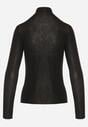 Czarna Bluzka z Golfem Typu Longsleeve z Wiskozy z Kaszmirem Fedine
