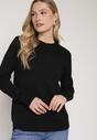 Czarny Casualowy Sweter z Wełną i Bawełną Nedalla