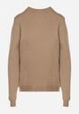 Ciemnobeżowy Casualowy Sweter z Wełną i Bawełną Nedalla