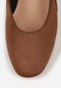 Jasnobrązowe Balerinki Vices ze Skórzaną Wkładką i Szerokim Paskiem ze Sprzączką Rilucea