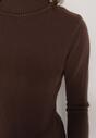 Brązowy Sweter z Golfem z Domieszką Kaszmiru i Wiskozy Zaisma