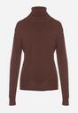 Brązowy Sweter z Golfem z Domieszką Kaszmiru i Wiskozy Zaisma