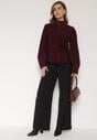 Bordowy Kardigan z Wiskozą i Wiązaniem w Pasie Tusvela