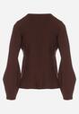 Brązowy Kardigan z Wiskozą i Wiązaniem w Pasie Tusvela