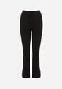 Czarne Spodnie Dzwony z Dzianiny z Wiskozą Zetiva