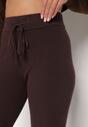 Brązowe Spodnie Dzwony z Dzianiny z Wiskozą Zetiva