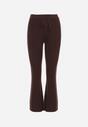Brązowe Spodnie Dzwony z Dzianiny z Wiskozą Zetiva