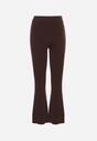 Brązowe Spodnie Dzwony z Dzianiny z Wiskozą Zetiva