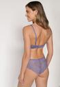 Fioletowy Komplet Biustonosz i Majtki Typu Figi Ozdobiony Koronką Ezivane