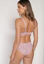 Jasnofioletowy Komplet Biustonosz i Majtki Typu Figi Ozdobiony Koronką Ezivane