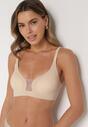 Beżowy Biustonosz z Ozdobnym Wycięciem Ezirelle