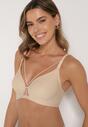 Beżowy Biustonosz z Ozdobnymi Paskami Zetessa