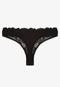Czarne Koronkowe Majtki Stringi z Bawełny Venalora