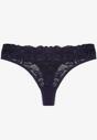 Granatowe Koronkowe Majtki Stringi z Bawełny Venalora