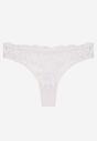 Białe Koronkowe Majtki Stringi z Bawełny Venalora