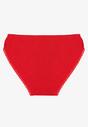 Czerwone Bawełniane Majtki Typu Figi z Koronką i Kokardą Zeteria