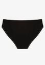 Czarne Bawełniane Majtki Typu Figi z Koronką i Kokardą Zeteria