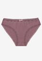 Fioletowe Bawełniane Majtki Typu Figi z Koronką i Kokardą Zeteria