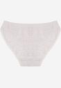 Jasnoszare Bawełniane Majtki Typu Figi z Koronką i Kokardą Zeteria