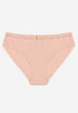 Różowe Bawełniane Majtki Typu Figi z Koronką i Kokardą Zeteria