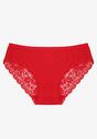 Czerwone Majtki Figi Zdobione Koronką Venissella