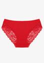 Czerwone Majtki Figi Zdobione Koronką Venissella