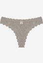 Szare Bawełniane Majtki Stringi z Prążkowanej Tkaniny Eziane