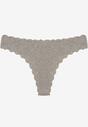 Szare Bawełniane Majtki Stringi z Prążkowanej Tkaniny Eziane