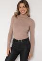 Pulover pe gât Bej