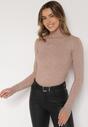Pulover pe gât Bej