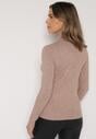 Pulover pe gât Bej