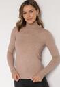 Pulover pe gât Bej