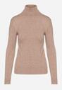 Pulover pe gât Bej