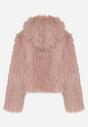 Różowa Kurtka Futerko na Suwak z Kapturem Zetale