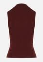 Bordowy Bawełniany Top o Dopasowanym Kroju z Półgolfem Unarisa