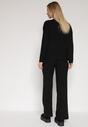 Czarny Sweterkowy Komplet Sweter z Półgolfem i Szerokie Spodnie Alatusa