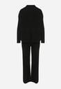 Czarny Sweterkowy Komplet Sweter z Półgolfem i Szerokie Spodnie Alatusa