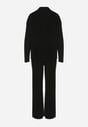 Czarny Sweterkowy Komplet Sweter z Półgolfem i Szerokie Spodnie Alatusa