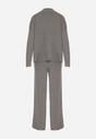 Szary Sweterkowy Komplet Sweter z Półgolfem i Szerokie Spodnie Alatusa