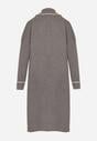 Szary Długi Niezapinany Kardigan Ozdobiony Lamówką Veritusa