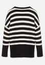 Biało-Czarny Sweter o Kroju Oversize z Motywem Pasków Irtusa