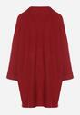 Czerwona Sweterkowa Sukienka o Kroju Oversize z Cyrkoniami Tusalia
