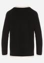 Czarny Sweter Ozdobiony Paskami i Aplikacją Tusanne